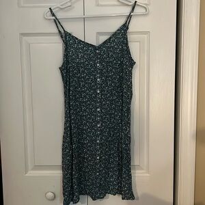 Green and blue ditsy floral mini dress from Aerie, size small
